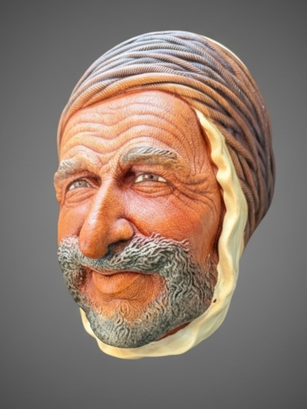 Vintage Bossons Chalkware Persian Man Head 1960s England